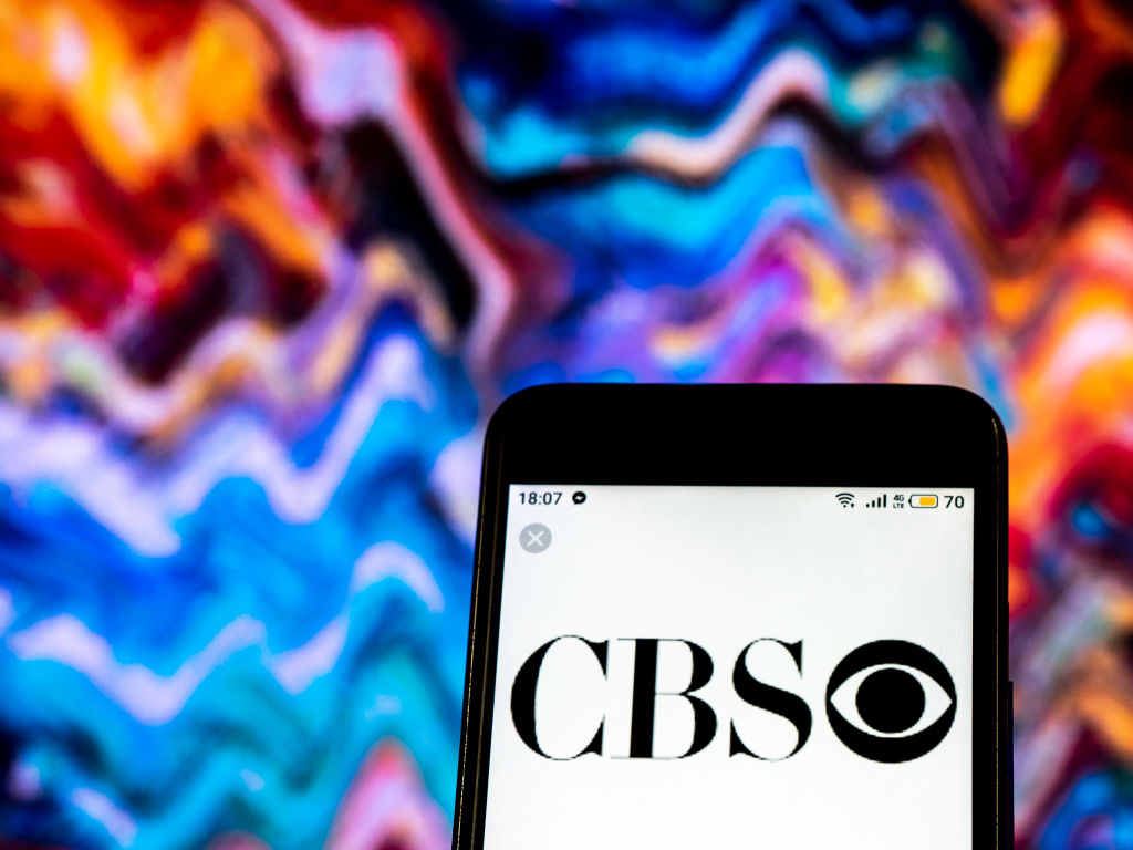 CBS Television broadcasting company logo seen displayed on a