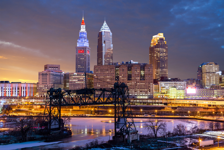 Sunset, Cleveland, Ohio, America