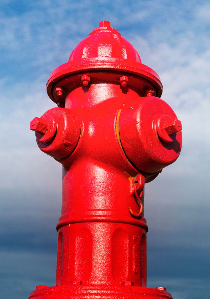 Close up of red fire hydrant