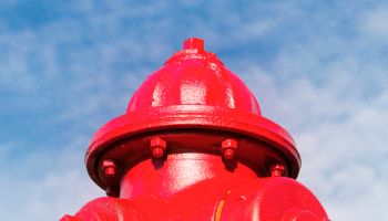 Close up of red fire hydrant