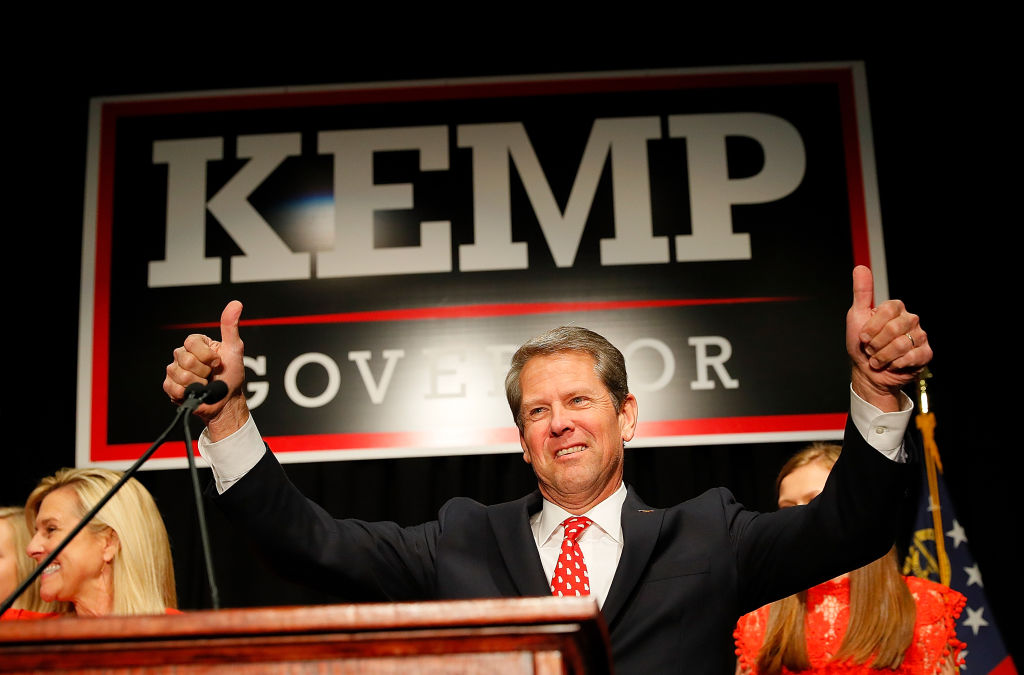 Republican Candidate For Governor Brian Kemp Attends Election Night Event In Athens, Georgia