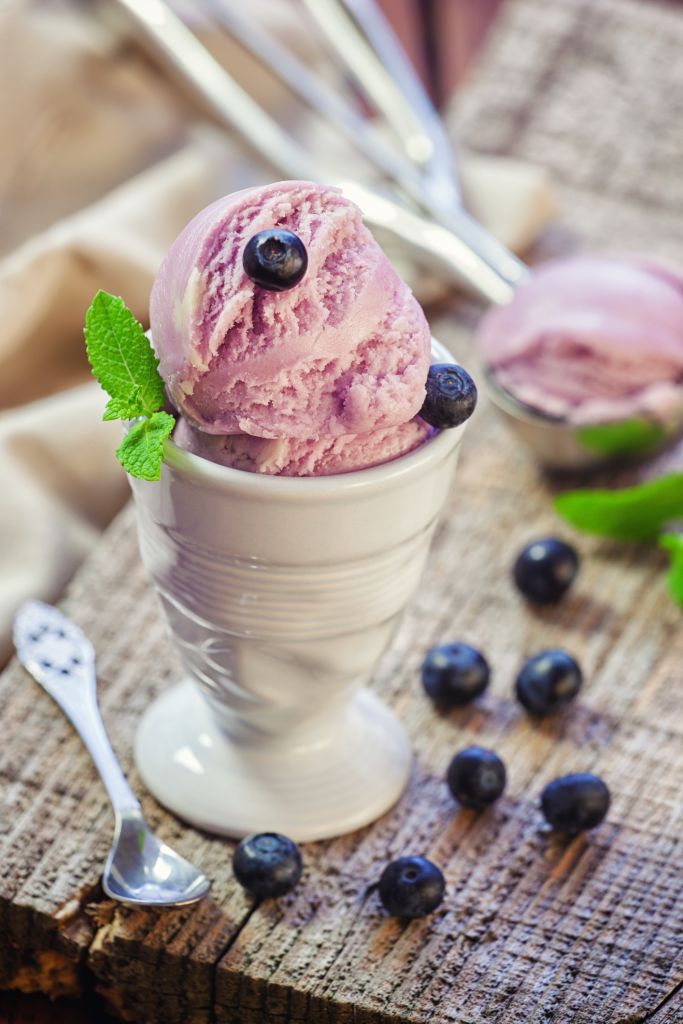 Sweet Homemade Blueberry Ice Cream