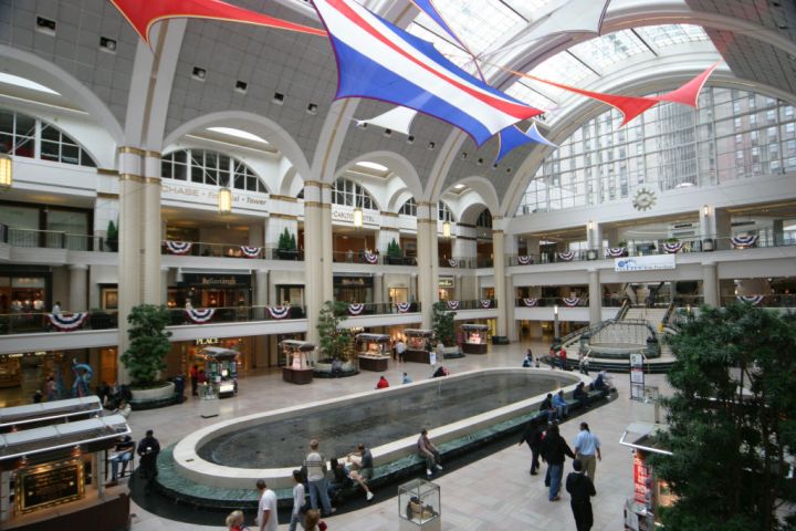 The interior of the Tower City Center.