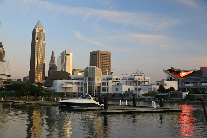 Cleveland City Skyline from Voinovich Bicentennial Park