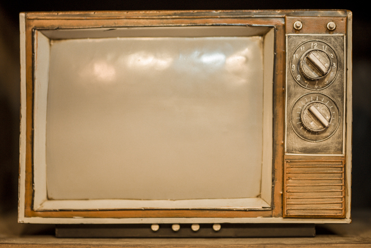 Close-Up Of Old Television Set