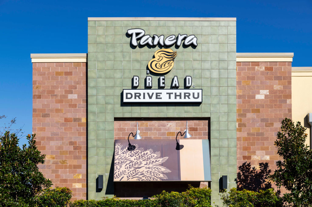 Panera Bread restaurant drive through service...