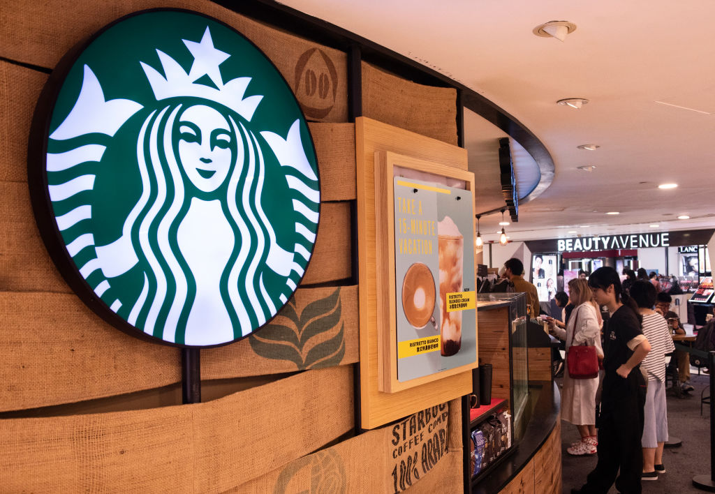 American multinational chain Starbucks Coffee store seen in...