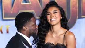 Actor Kevin Hart and wife Eniko Parrish arrive at the World Premiere Of Columbia Pictures&apos; &apos;Jumanji: The Next Level&apos; held at the TCL Chinese Theatre IMAX on December 9, 2019 in Hollywood, Los Angeles, California, United States.