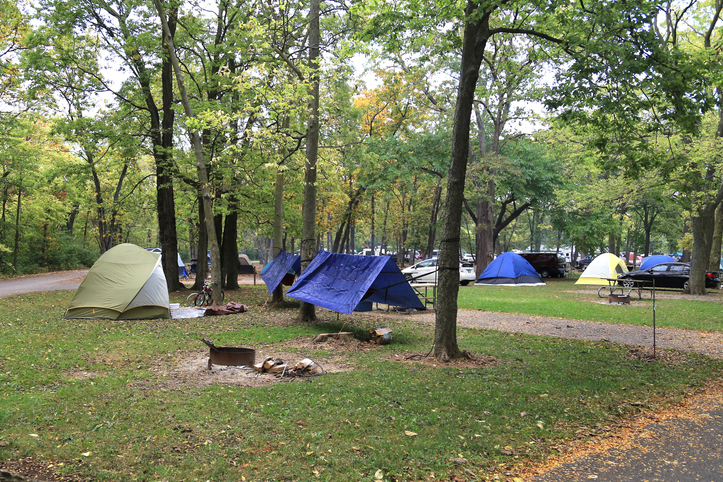 Public campground, Marblehead, Ohio, USA
