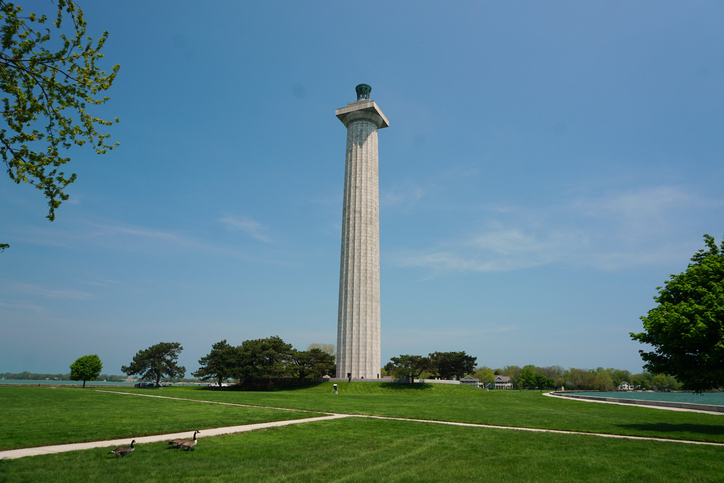 Artistic sculpture along Perry's Monument, Put-In-Bay Village, South Bass Island, Ohio, USA