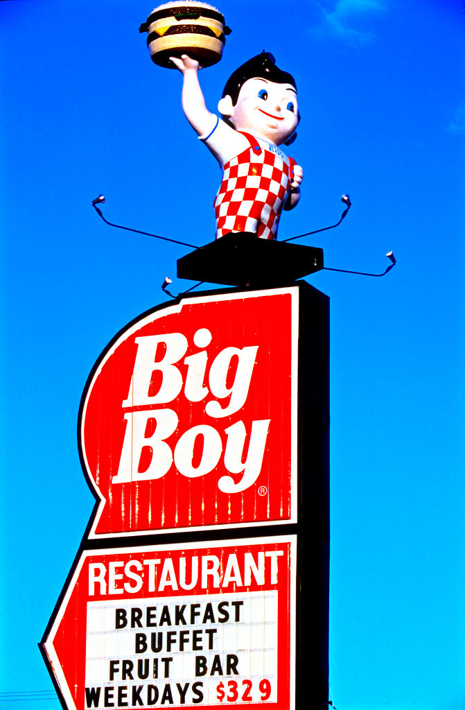 Old style Big Boy hamburger restaurant sign USA