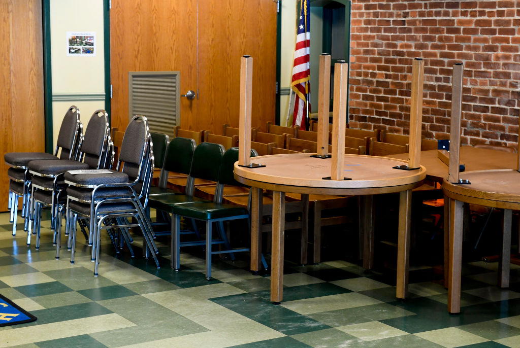 Library In Pennsylvania Holding Returned Books And Materials In Quarantine During Coronavirus COVID-19