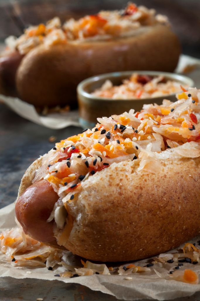 Spicy Korean Kimchi Hot Dogs