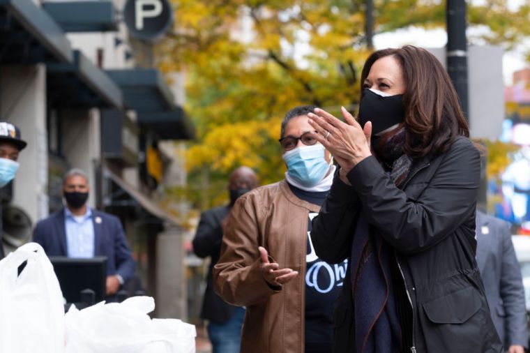 Vice Presidential Nominee Kamala Harris Campaigns In Cleveland