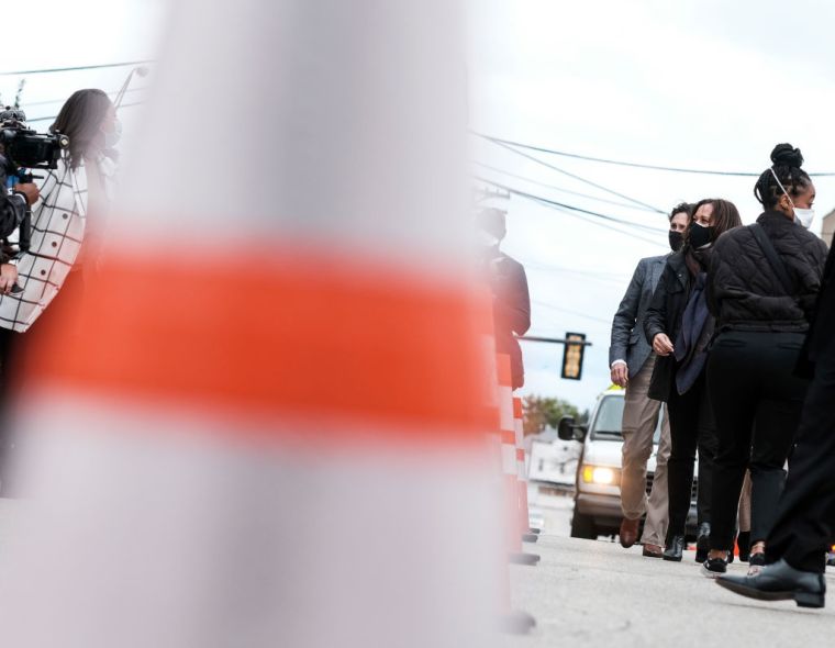 Vice Presidential Nominee Kamala Harris Campaigns In Cleveland