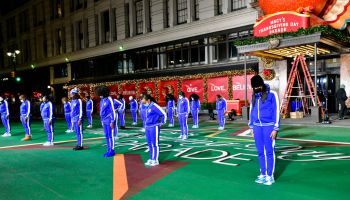 Celebrity And Performance Groups Rehearse At Herald Square In Preparation For The 94th Annual Macy's Thanksgiving Day Parade®