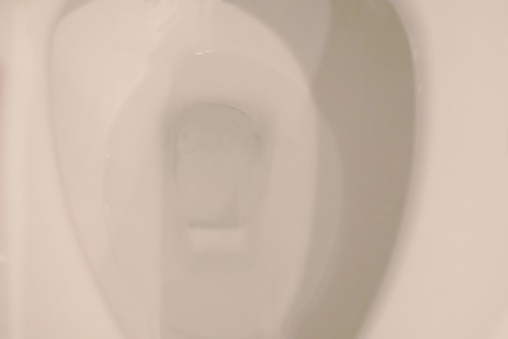 close-up of clean toilet bowl