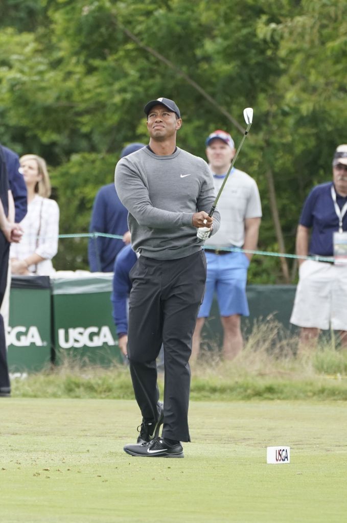 Tiger Woods plays in the US OPEN Golf tournament