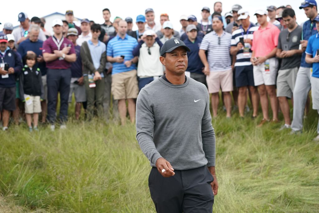 Tiger Woods plays in the US OPEN Golf tournament