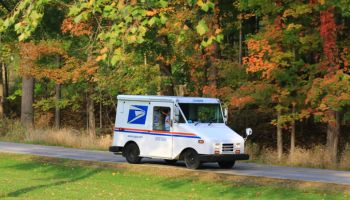 USPS Mail truck on a rural road
