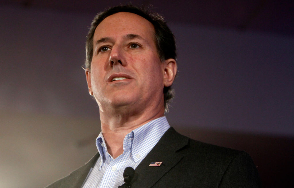 (Nashua, NH 012316 ) Republican presidential candidate former U.S. Senator Rick Santorum speaks during First-in -the Nation Presidential Town Hall at Radisson Hotel Nashua, New Hampshire January 23, 2016. Staff Photo by Chitose Suzuki
