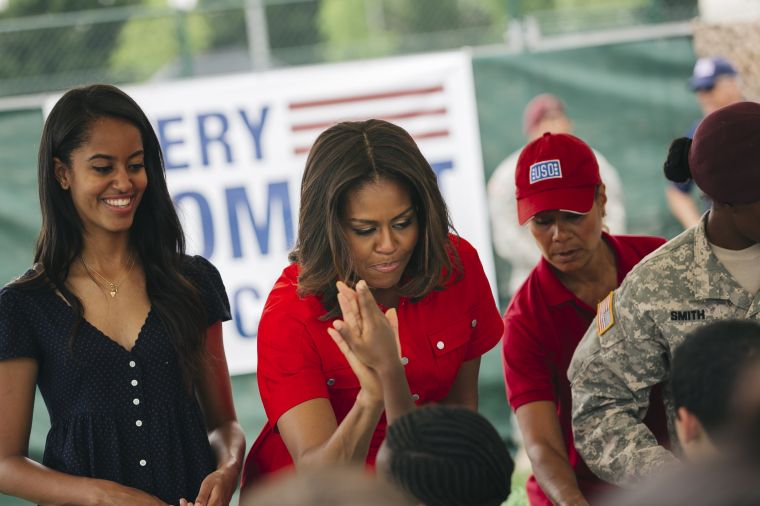 Michelle Obama and family at Village Camp Ederle