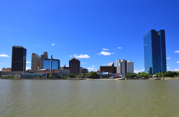 Downtown Toledo skyline on the Maumee river