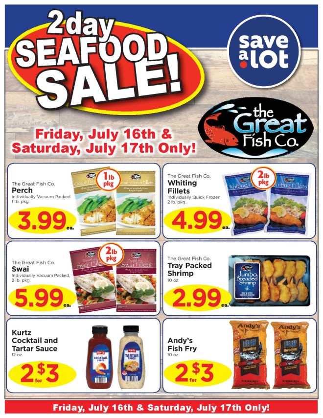 SaveALot Seafood Sale 7/16 & 7/17 ONLY! [SPONSORED] 93.1 WZAK