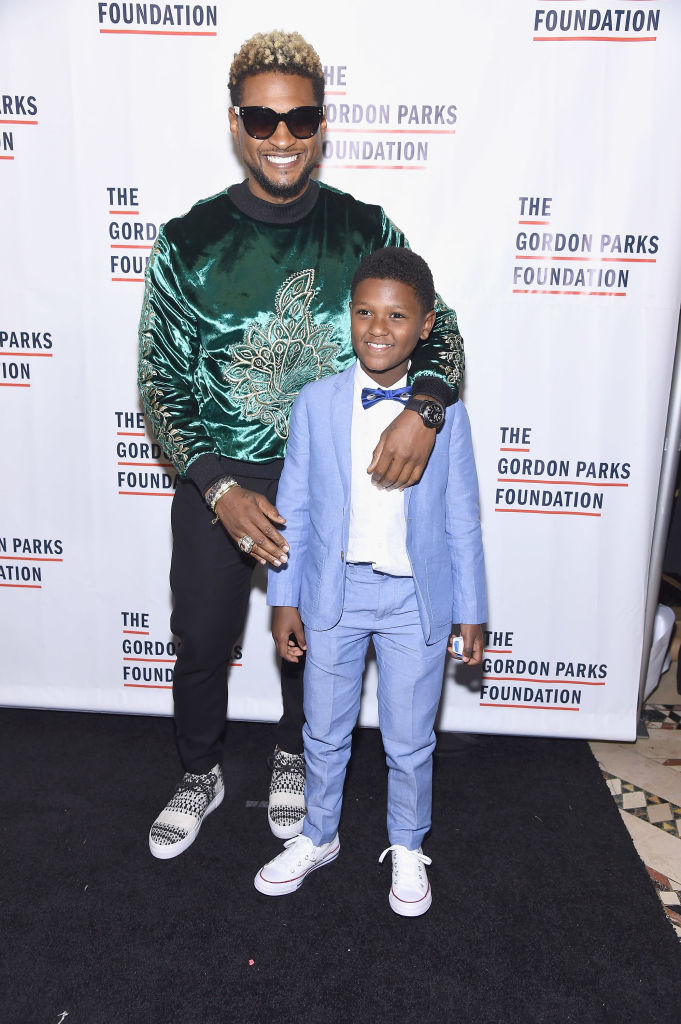 Usher and son Naviyd Ely Raymond attend the 2017 Gordon Parks Foundation Awards