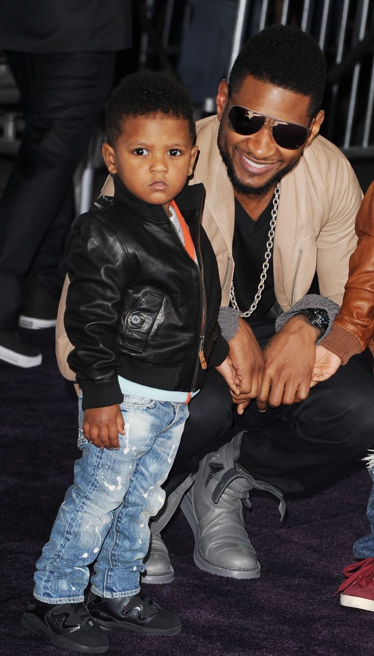Usher and Son Hit The Red Carpet