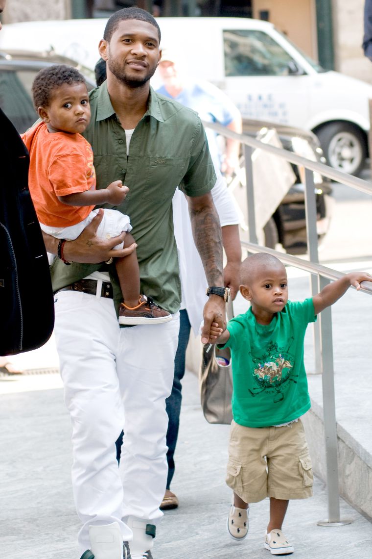 Usher & Sons Arriving at the CBS studio