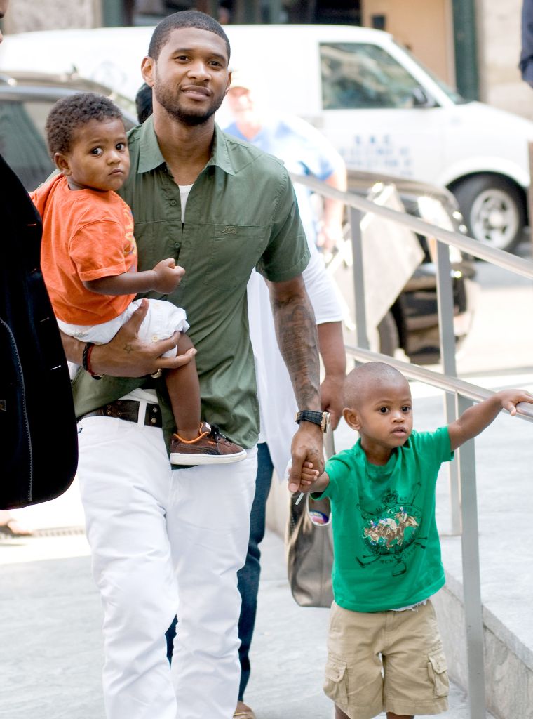 Usher & Sons Arriving at the CBS studio