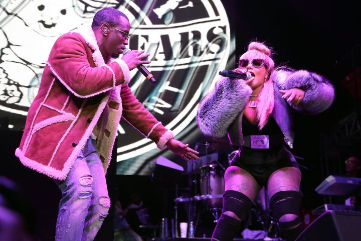 Puff Daddy and Lil Kim perform during Concert in New York