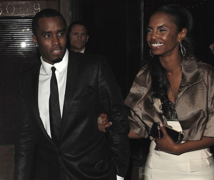 Diddy and Kim Porter leaving a party thrown by the Beckhams in Santa Monica