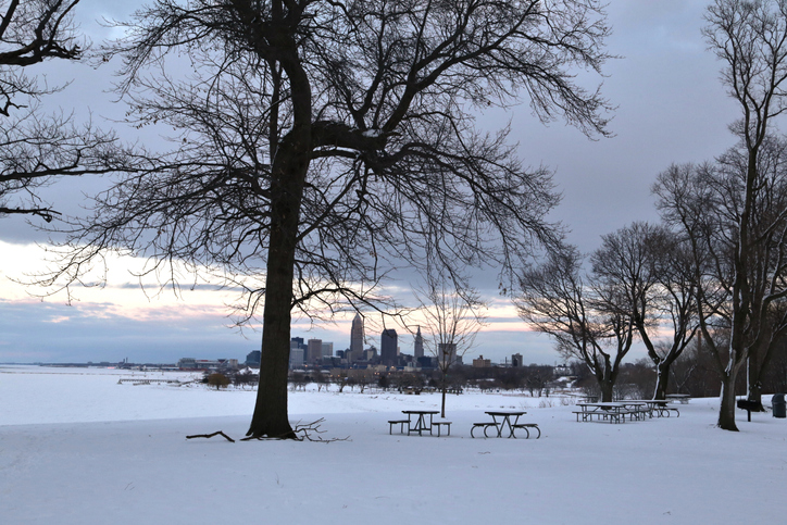 Winter season in Downtown Cleveland