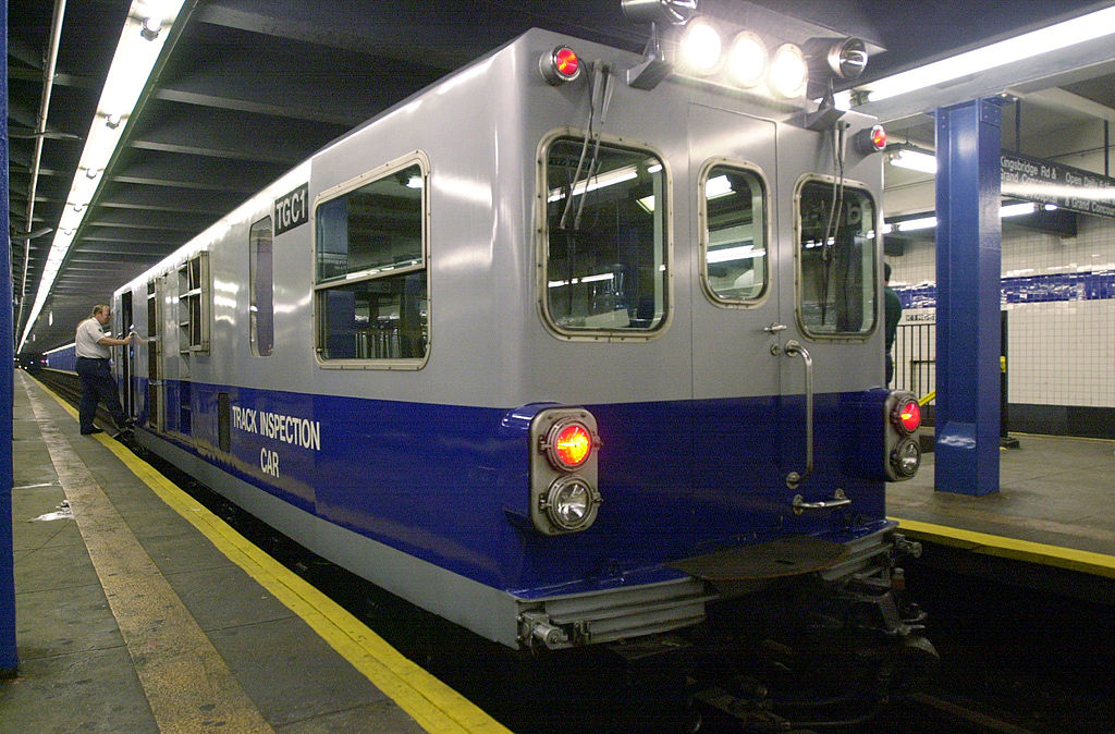 A TGC1 track inspection car at the Beford Park subway statio