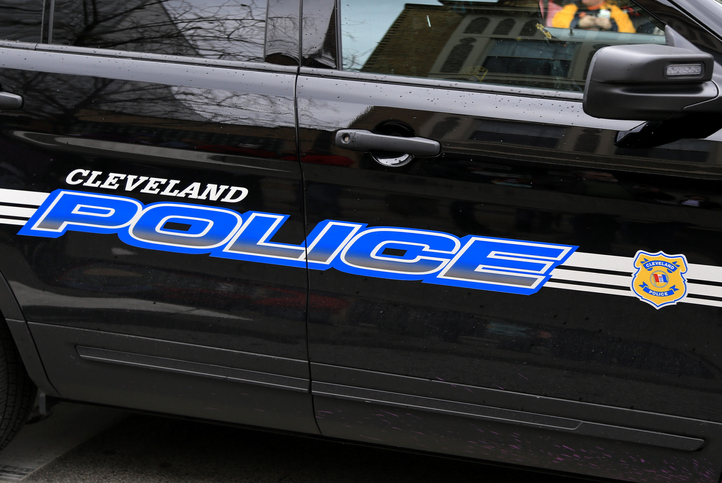 Close-up of a the logo on a police vehicle