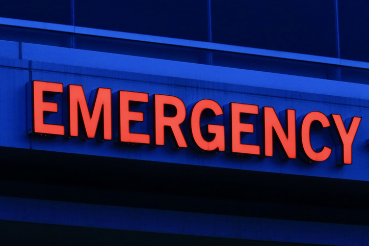 Illuminated hospital sign for ER department