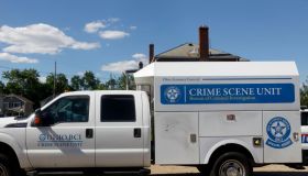 Bureau of Criminal Investigations truck is parked at the...