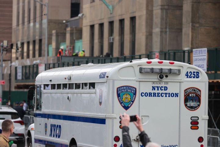 Security measures taken outside Manhattan court ahead of former US President Donald Trump's arraignment