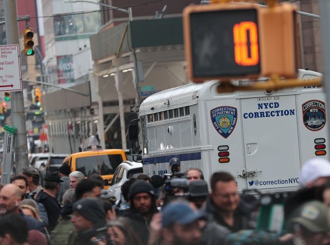Security measures taken outside Manhattan court ahead of former US President Donald Trump's arraignment