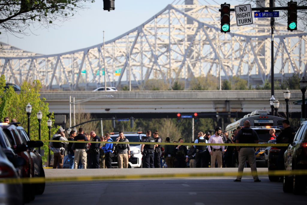 Police Work The Scene Of A Shooting In Louisville, Kentucky