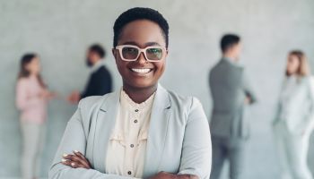 Portrait of a smiling young black businesswoman