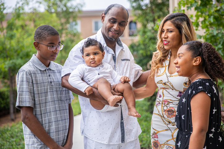 Beautiful Mixed Black and Hispanic Family