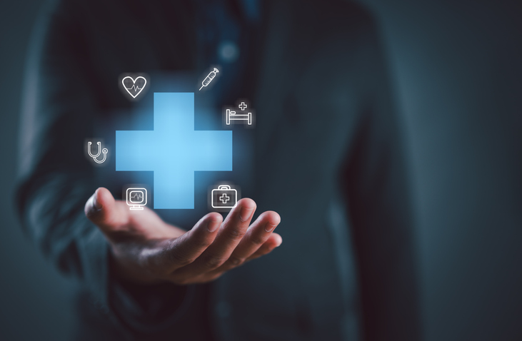 Health insurance concept. plus symbol and healthcare medical icon, health and access to welfare health concept.