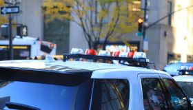Police SUV vehicle, close-up partial view