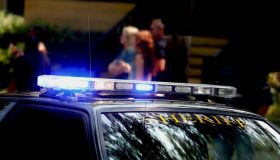 Sheriff’s vehicle with flashing siren