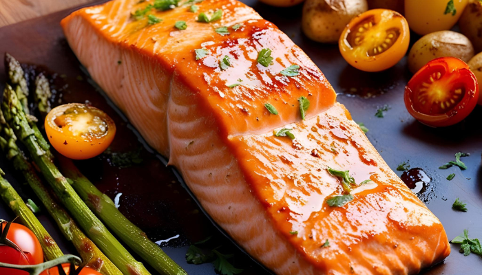 Baked Salmon with Roasted Veggies