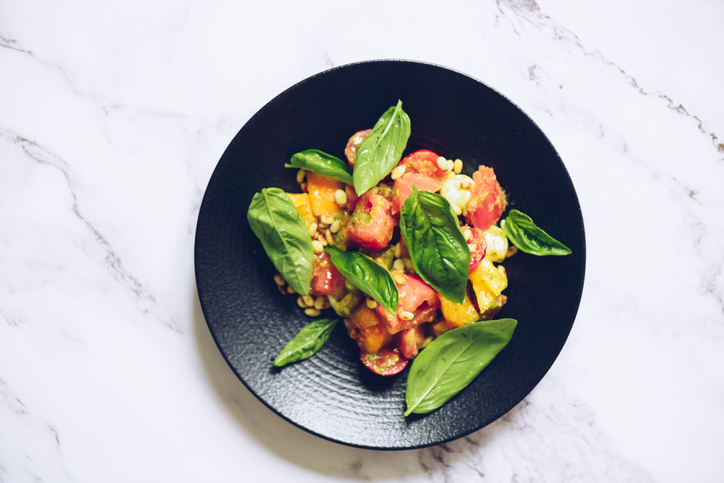 Caprese Salad with Garlic Bread