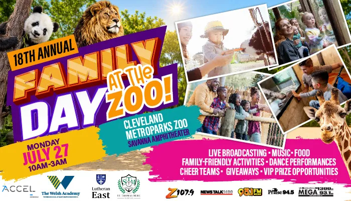 18th Annual Family Day at the Cleveland Metroparks Zoo, featuring live music, food, dance performances, and family-friendly activities.